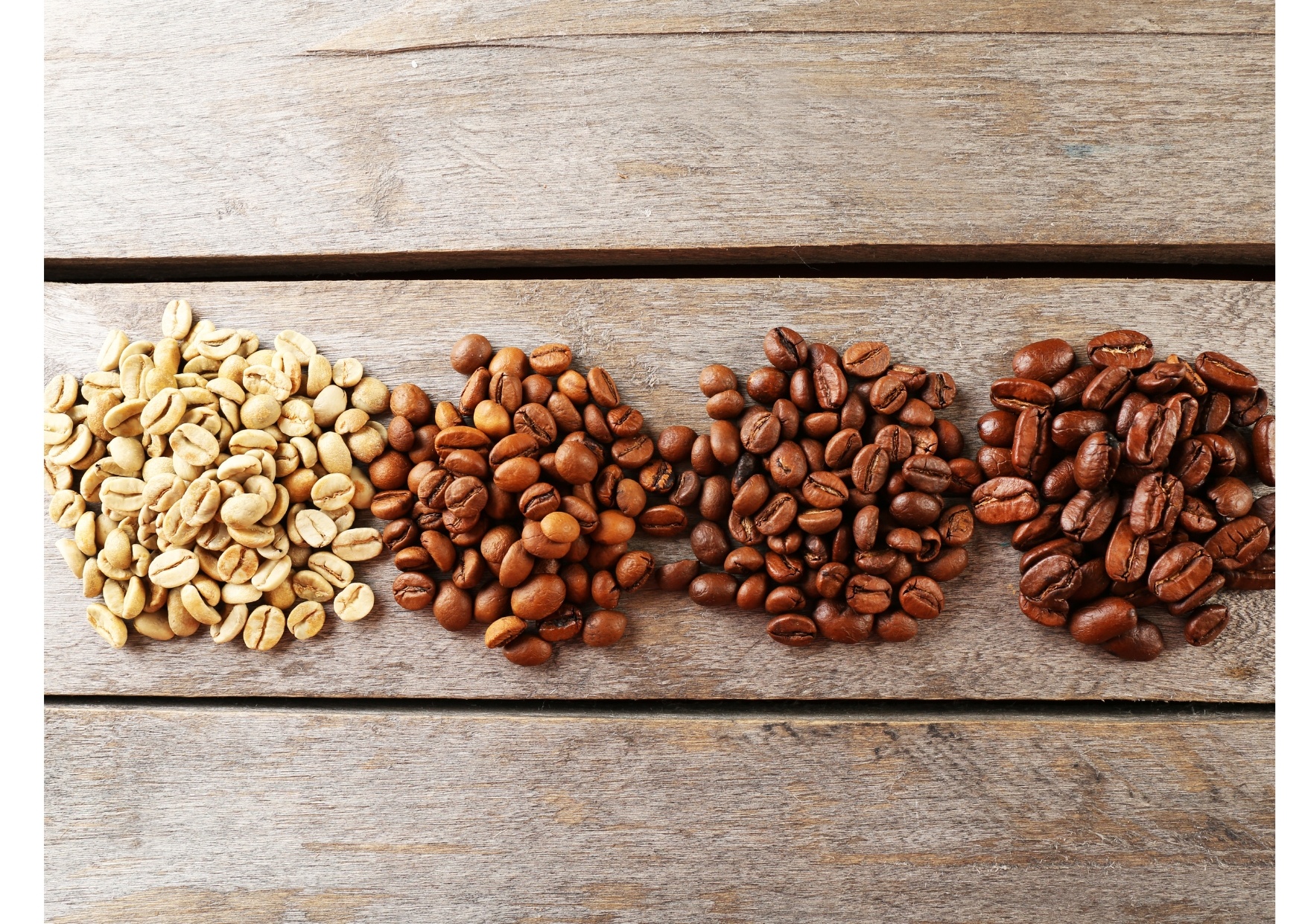 Café en diferentes tipos de tuestes